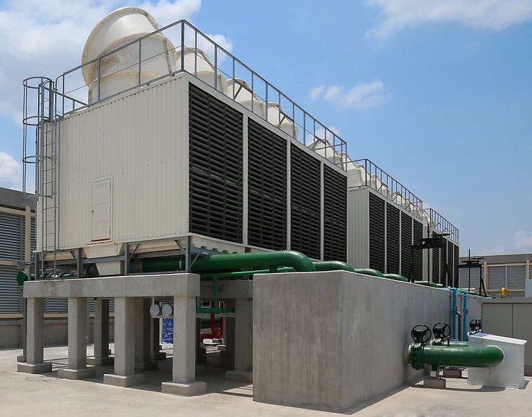 Commercial building with HVAC systems